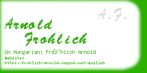 arnold frohlich business card